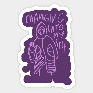 Lycra changing into myself Sticker